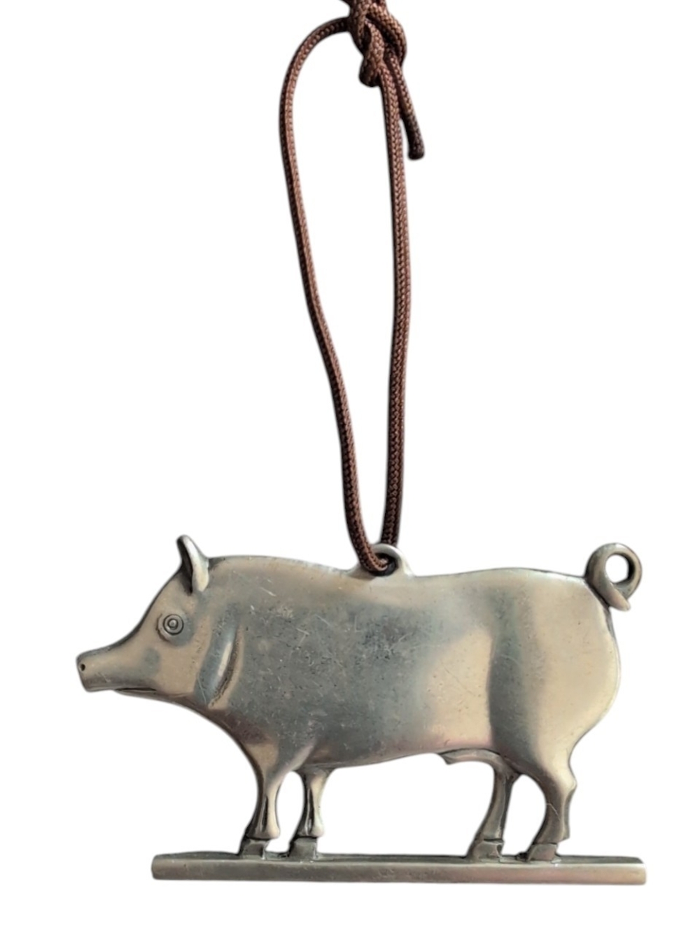Vintage Pewter Pig Ornament Pendant
